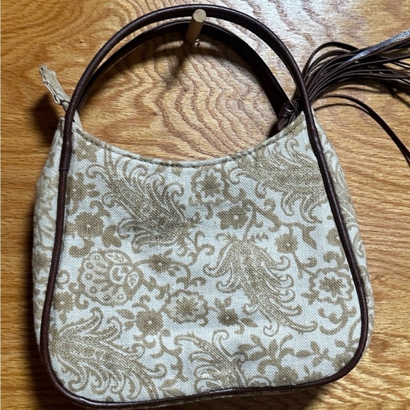 Victoria's Secret Vintage Mini Canvas Paisley Handbag Satchel Purse - Picture 2 of 5
